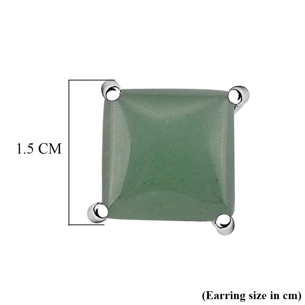 Green Aventurine Earring with Push Back 6.00 Ct._8202036_5