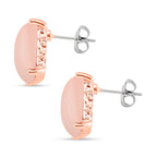 Rose Quartz Earring with Push Back in Rose Gold Plated 6.00 Ct._8202040_3