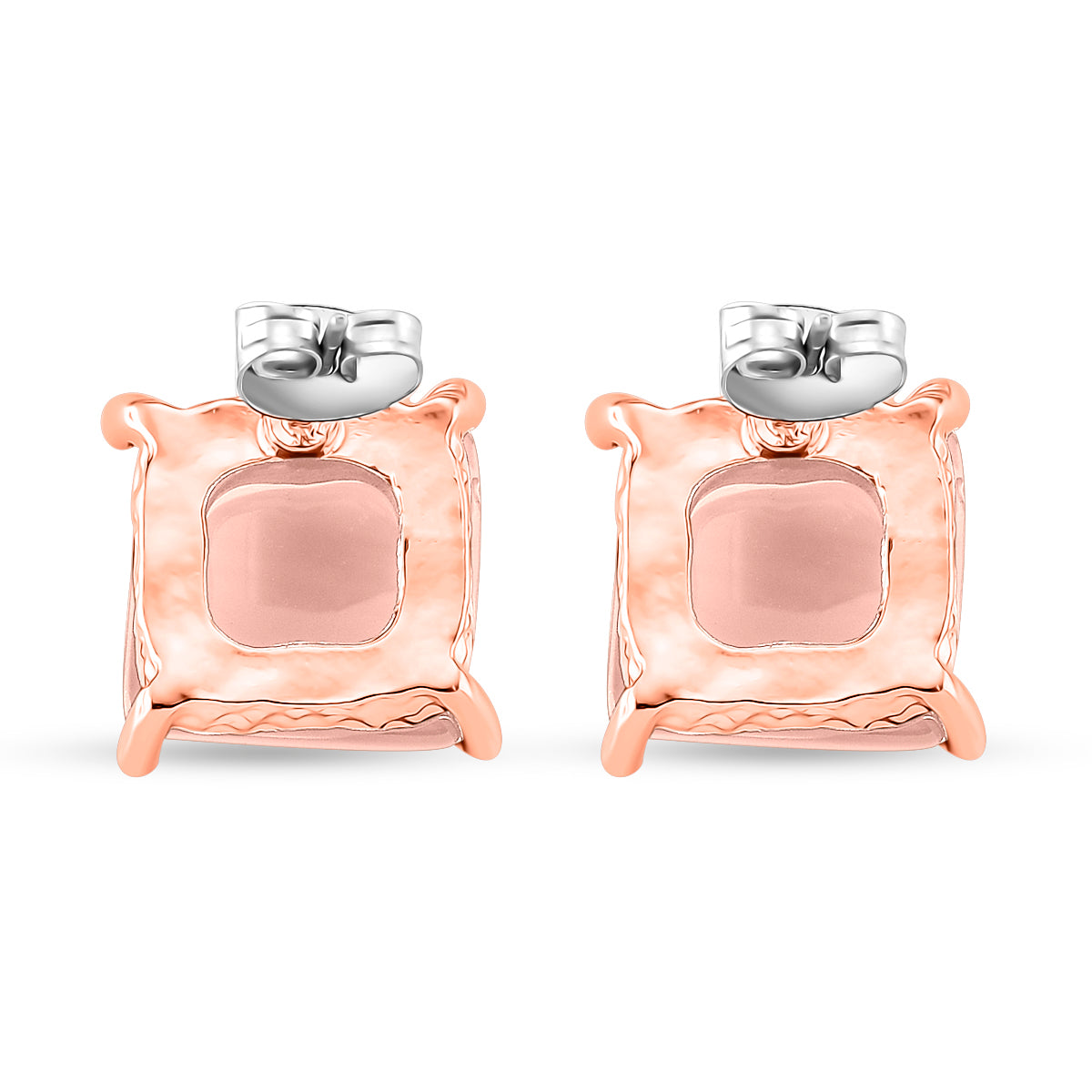 Rose Quartz Earring with Push Back in Rose Gold Plated 6.00 Ct. 8202040 5