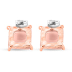 Rose Quartz Earring with Push Back in Rose Gold Plated 6.00 Ct._8202040_4