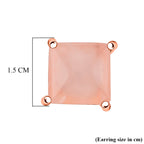 Rose Quartz Earring with Push Back in Rose Gold Plated 6.00 Ct._8202040_5