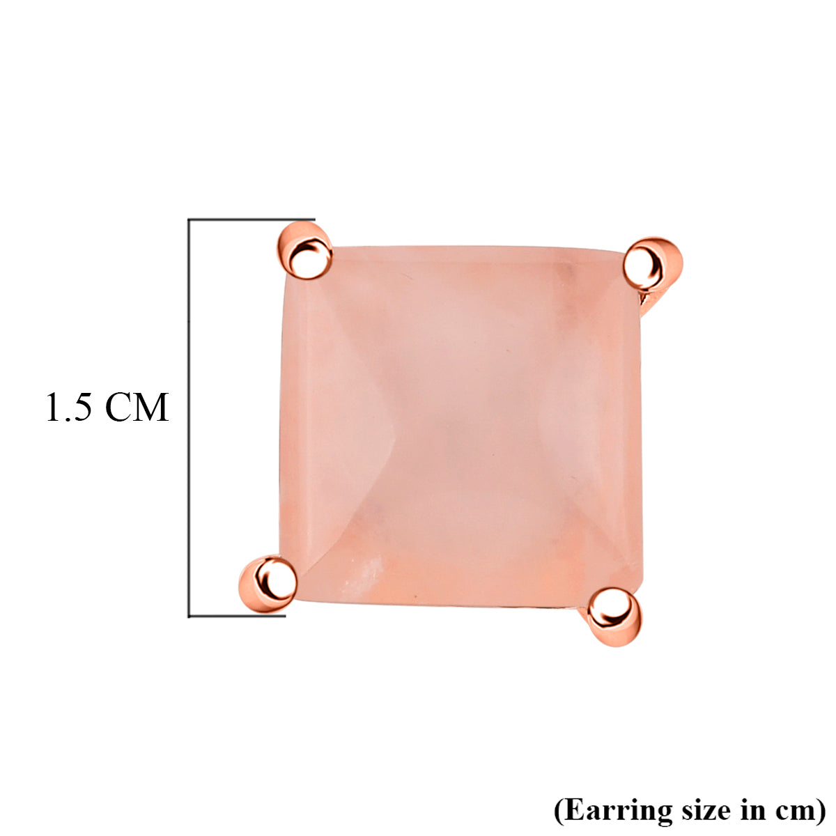 Rose Quartz Earring with Push Back in Rose Gold Plated 6.00 Ct. 8202040 6