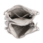 Leatherette Hobo Bag with Heart Charm & Crossbody Strap (125 cm) - Off-White_8202839_5