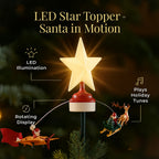 Rotating Santa Claus in Sleigh or Plane Figures Christmas Tree Topper with Musical LED Light-Up, Type-C Powered_8203490_2