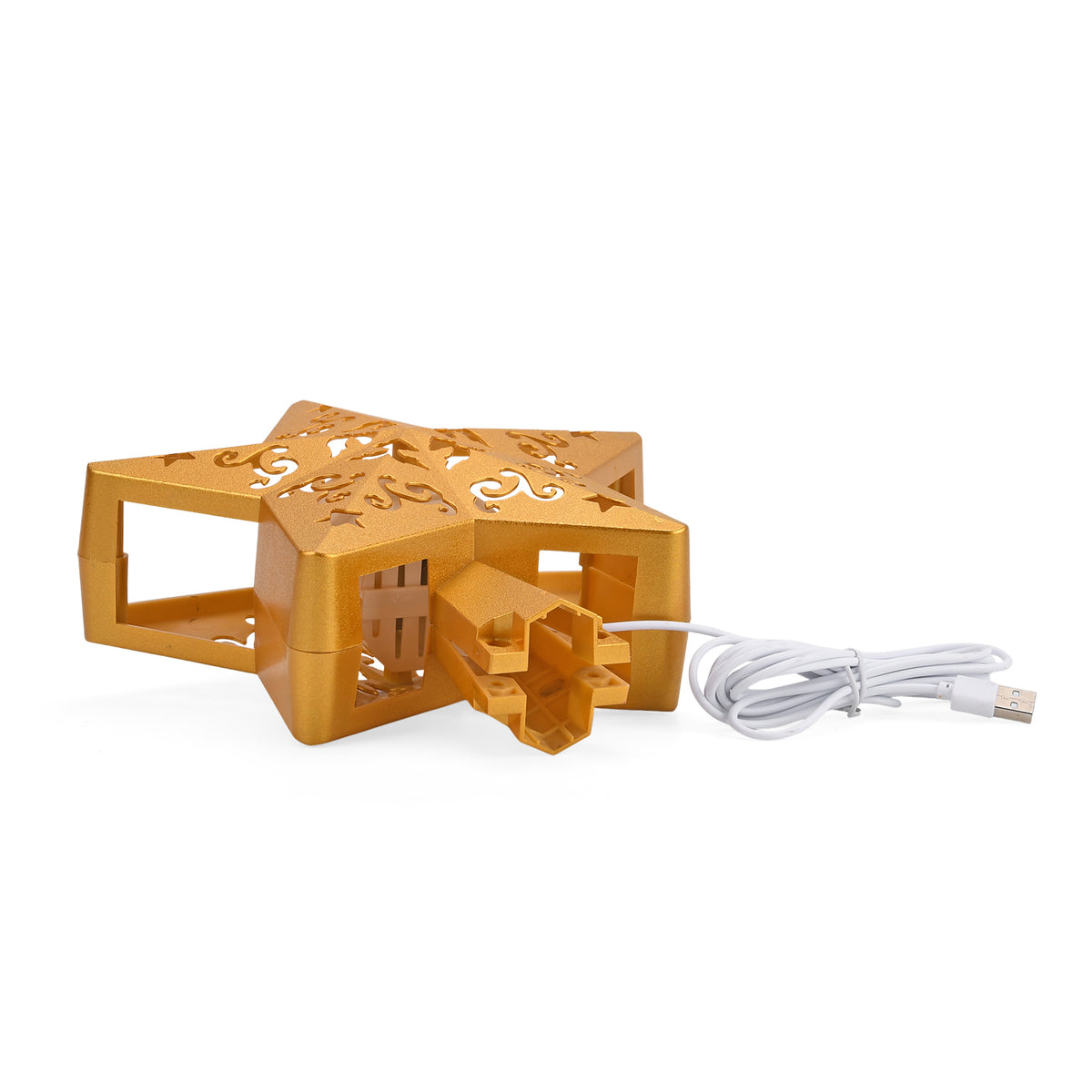 Rotating Star Christmas Tree Topper with Lighting - USB Type-C Powered - Golden V32529607 6