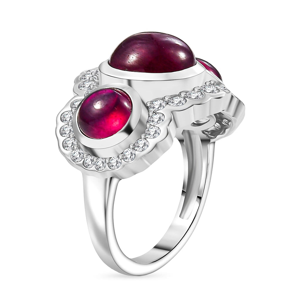 Jaipur Special - The Ratnaraj - Ruby & Natural Zircon Ring in Sterling Silver, Silver Wt.5 Gms  9.2 Ct._8203837_3