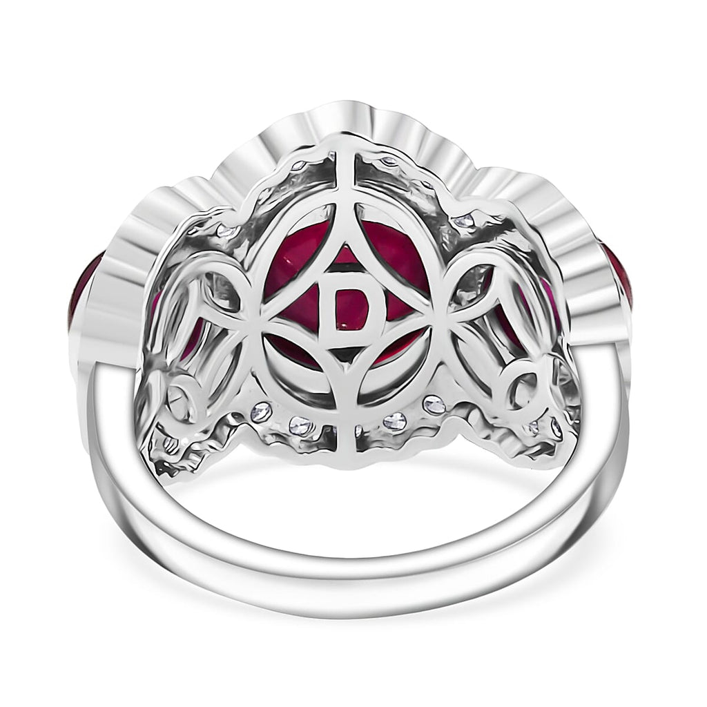 Jaipur Special - The Ratnaraj - Ruby & Natural Zircon Ring in Sterling Silver, Silver Wt.5 Gms  9.2 Ct._8203837_4