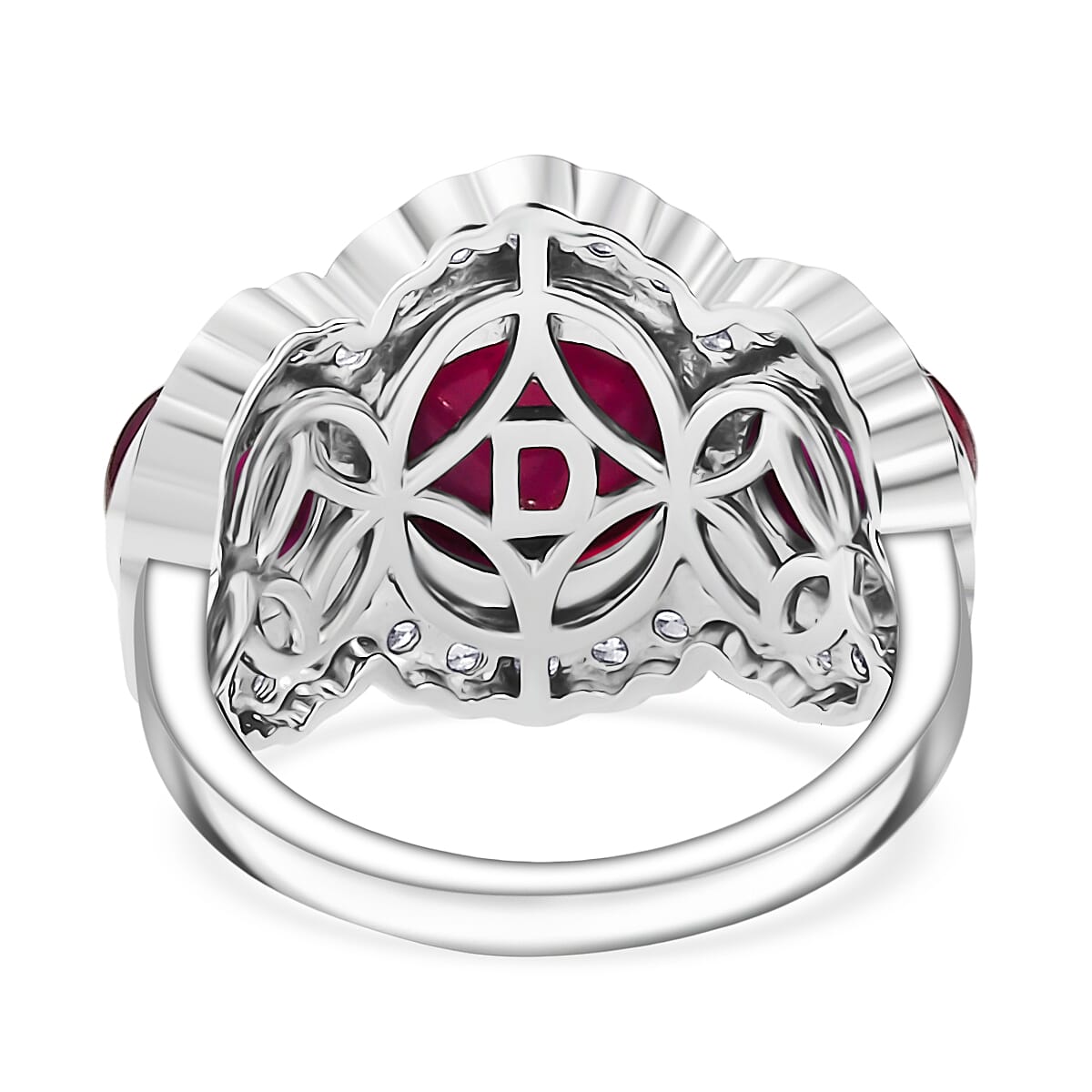 Ruby, Natural Zircon Trilogy Ring in Sterling Silver 9.2 Ct. 8203837 5
