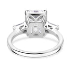 Moissanite - GRA Certified D-VVS1 Moissanite Solitaire Ring in Rhodium Overlay Sterling Silver 5.22 Ct._8204137_3