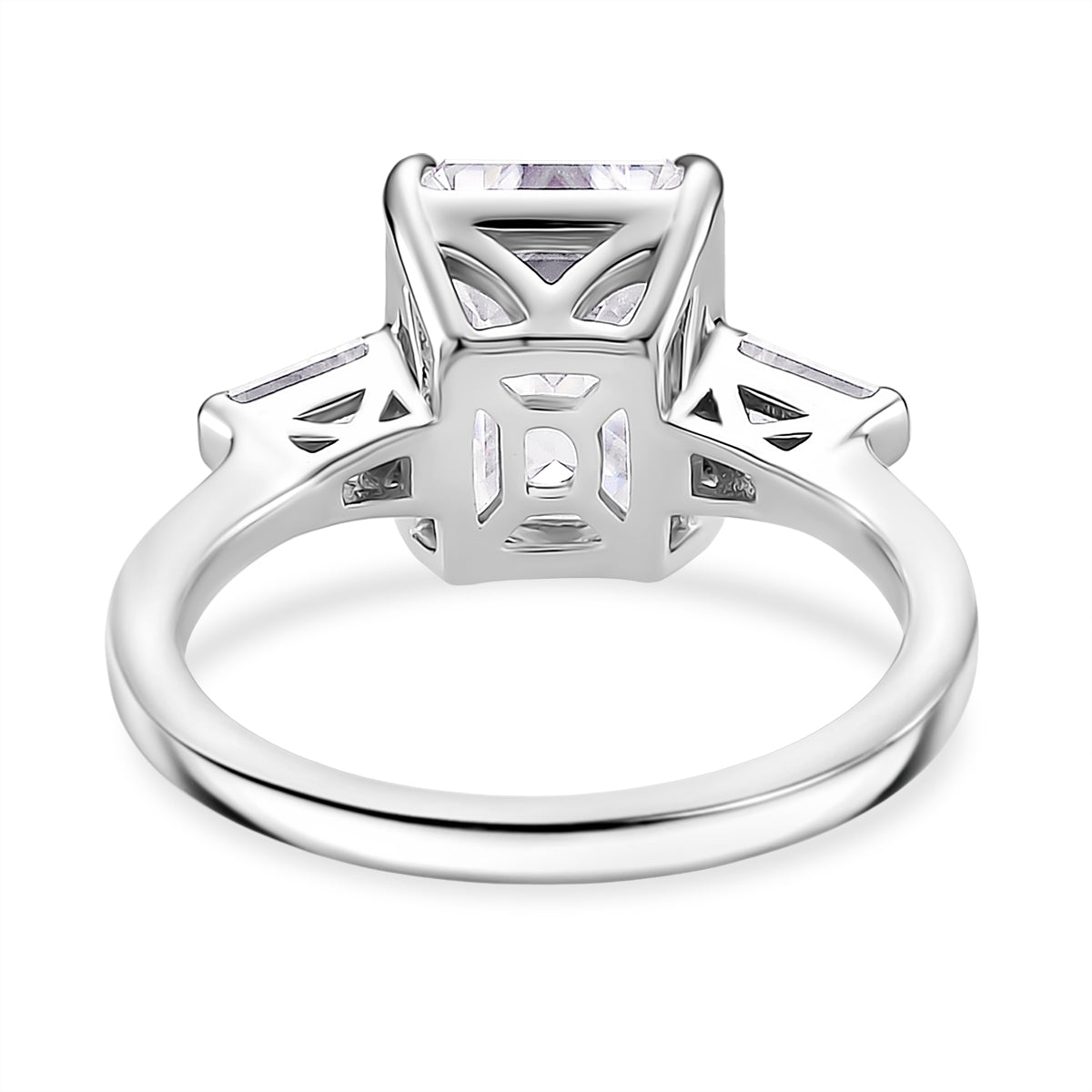 D'joy RADIANTA GRA Certified 5.22 Ct. Moissanite Solitaire Ring in Rhodium Overlay Sterling Silver (VVS1-D) V32525926 4