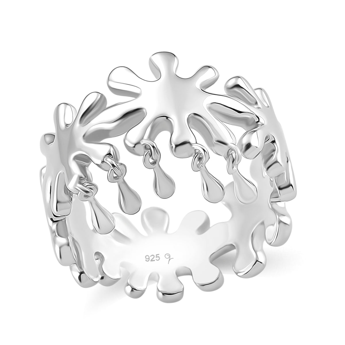 LucyQ Splash Collection - Rhodium Overlay Sterling Silver Ring, Silver Wt. 6.10 Gms. 8204196 0