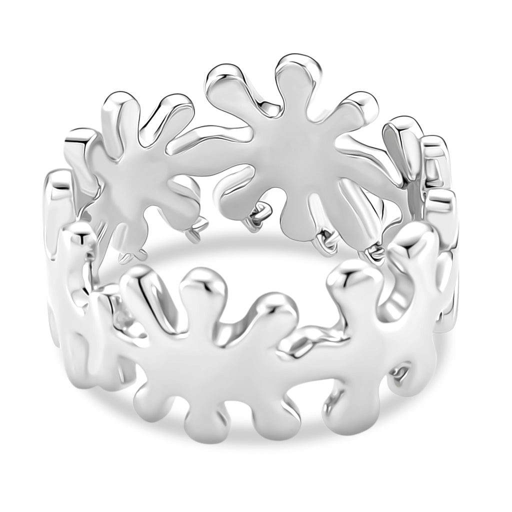 LucyQ Splash Collection - Rhodium Overlay Sterling Silver Ring, Silver Wt. 6.10 Gms._8204196_3