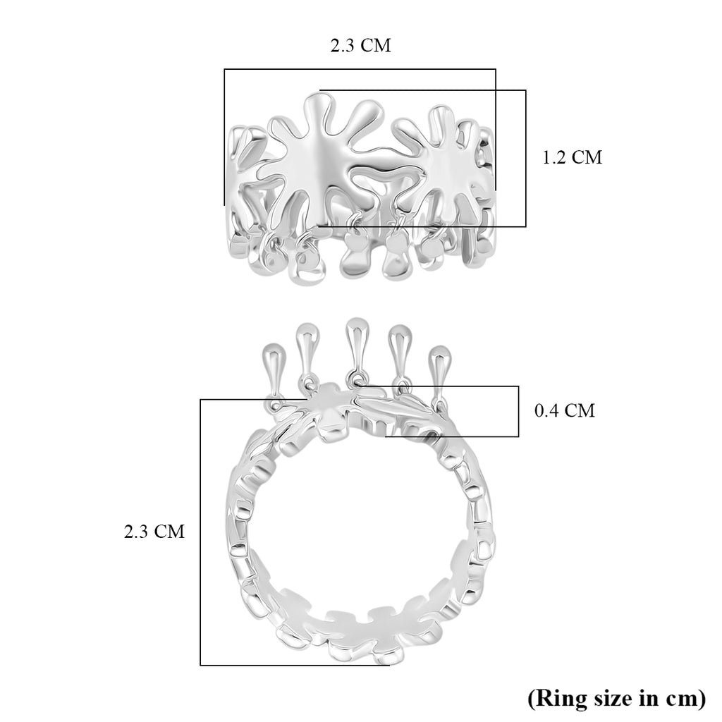 LucyQ Splash Collection - Rhodium Overlay Sterling Silver Ring, Silver Wt. 6.10 Gms._8204196_4