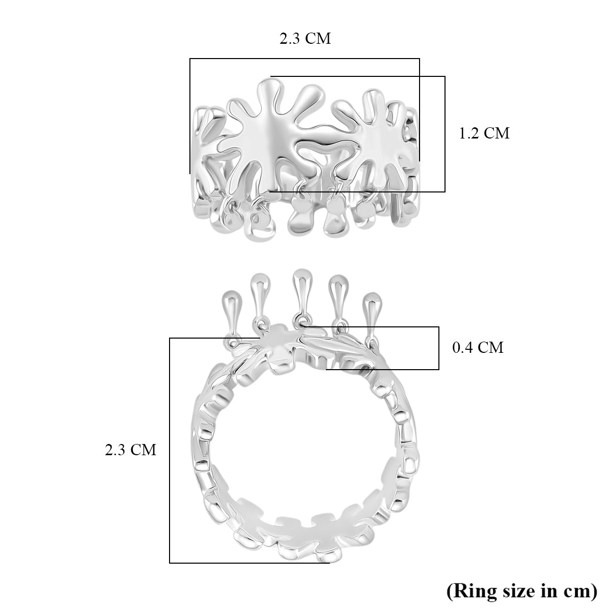 LucyQ Splash Collection - Rhodium Overlay Sterling Silver Ring, Silver Wt. 6.10 Gms. 8204196 5
