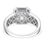 GRA Certified D-VVS1 Moissanite Ring in Rhodium Overlay Sterling Silver  3.48 Ct._8204209_3