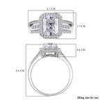 GRA Certified D-VVS1 Moissanite Ring in Rhodium Overlay Sterling Silver  3.48 Ct._8204209_4