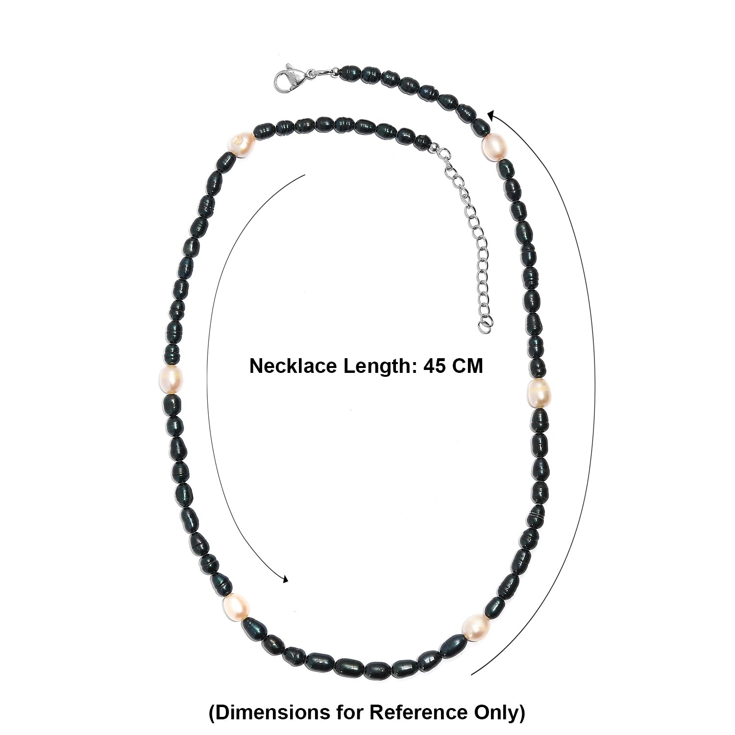 EverTrue - Fresh Water Pearl &amp; Green Enhance Pearl Beads Necklace (Size - 18+2 Ext) 60.00 Ct. V32518278 6