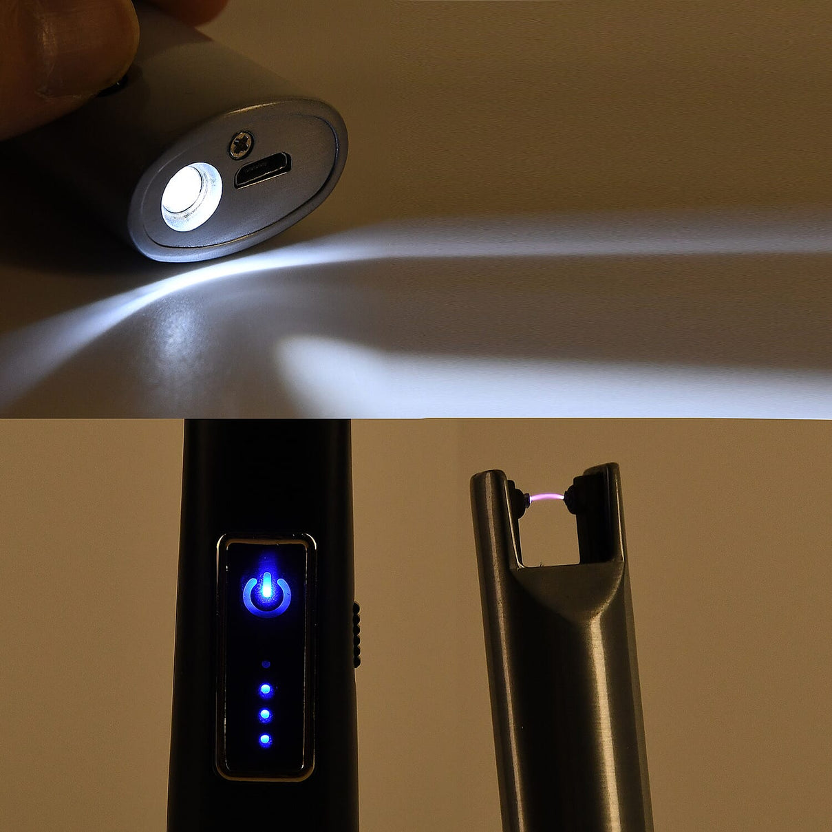 2-in-1 Electronic Lighter and Bottle Opener with Display - Black 8204403 2