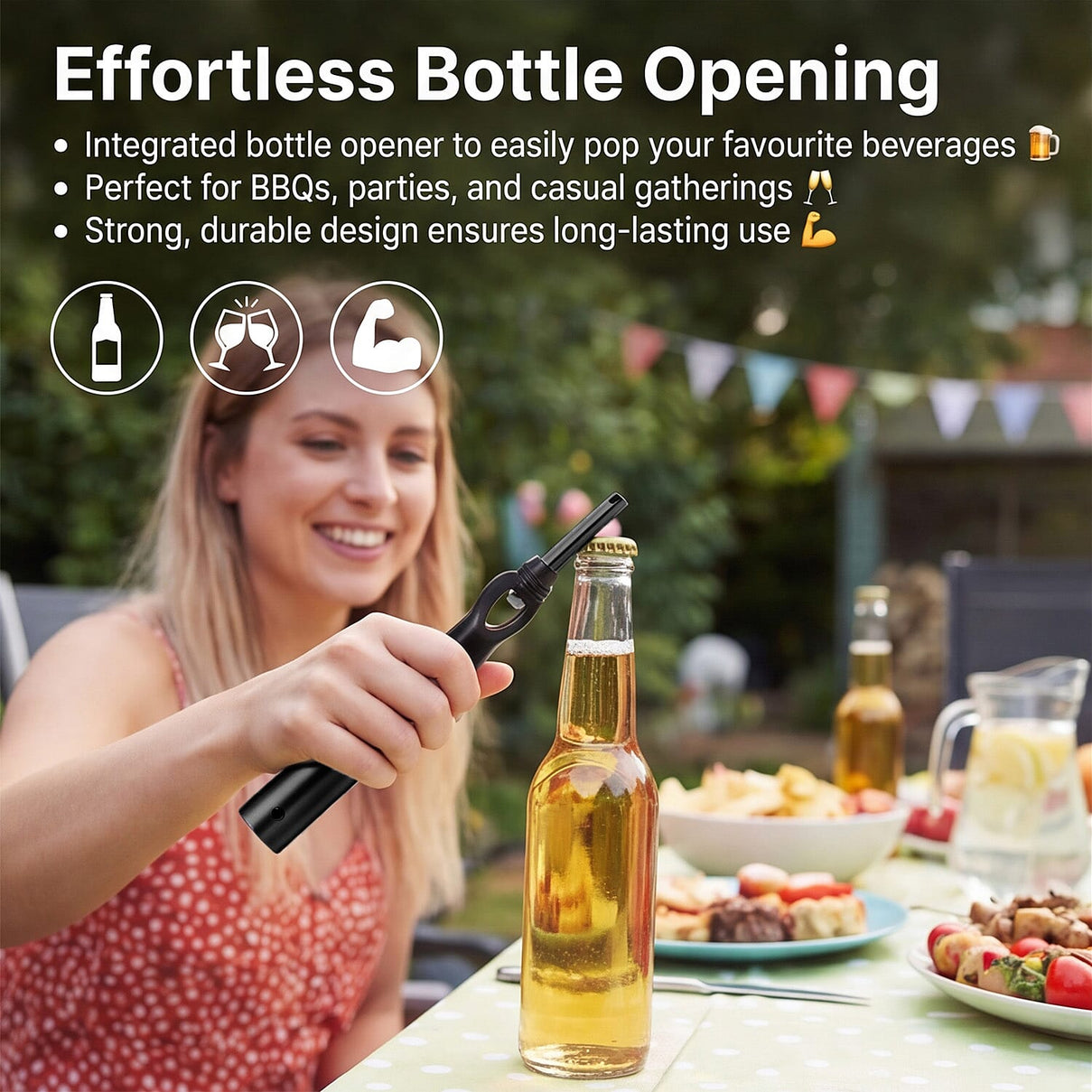 2-in-1 Electronic Lighter and Bottle Opener with Display - Black 8204403 4