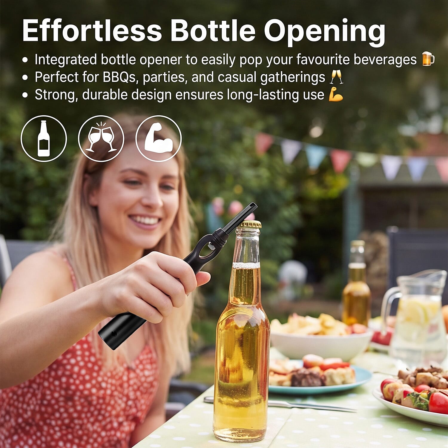 2-in-1 Electronic Lighter and Bottle Opener with Display - Black 8204403 4