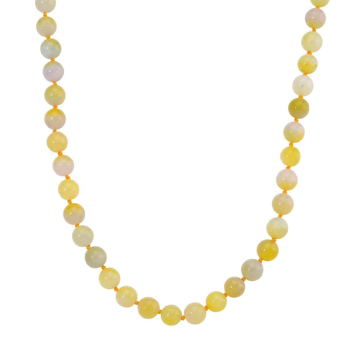 Bi - Color Jade Necklace (Size - 20) in Yellow Gold Plating Sterling Silver 510.00 Ct. 8204430 0