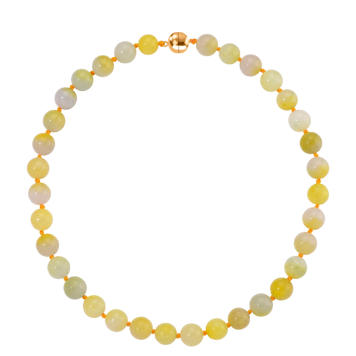 Bi - Color Jade Necklace (Size - 20) in Yellow Gold Plating Sterling Silver 510.00 Ct. 8204430 3