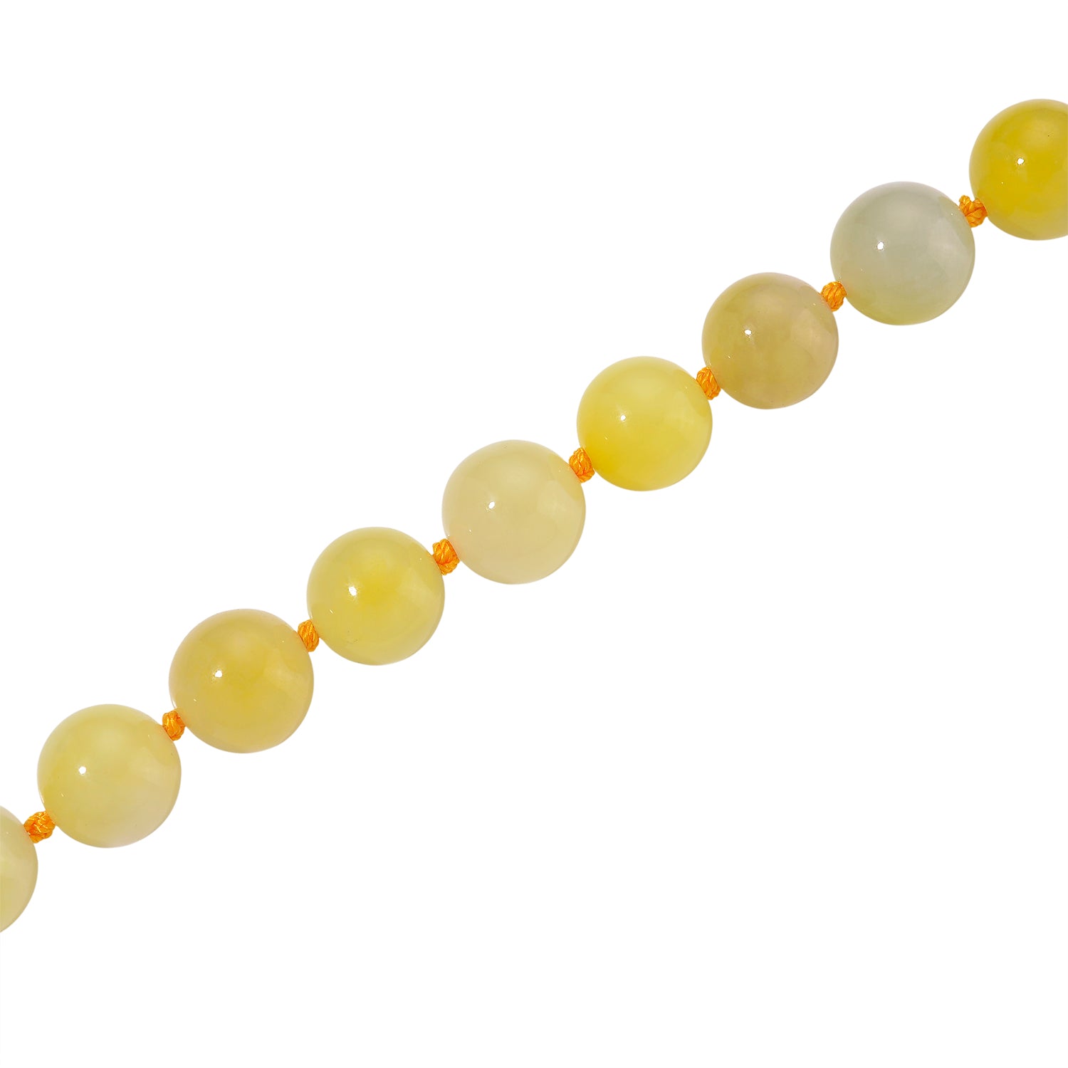 Bi - Color Jade Necklace (Size - 20) in Yellow Gold Plating Sterling Silver 510.00 Ct. 8204430 4