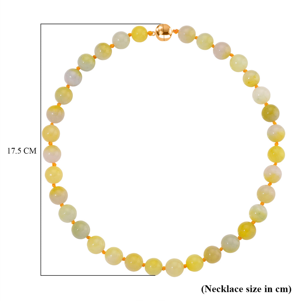 First Time Ever - Bi - Color Jade Necklace (Size - 20) in Yellow Gold Plating Sterling Silver 510.00 Ct._8204430_5