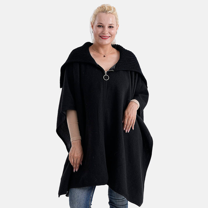 La Marey Zippered Poncho (One Size) - Black 8204602 2