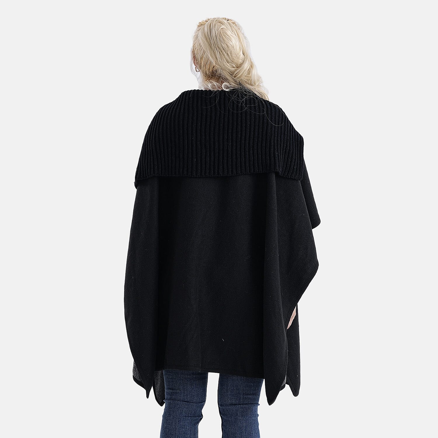 La Marey Zippered Poncho (One Size) - Black 8204602 3