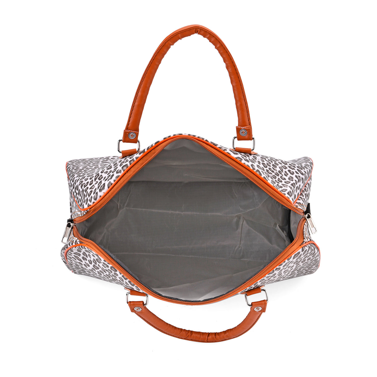 Leopard Pattern Tote Bag with Handle Drop &amp; Detachable Shoulder Strap - Grey 8205022 3