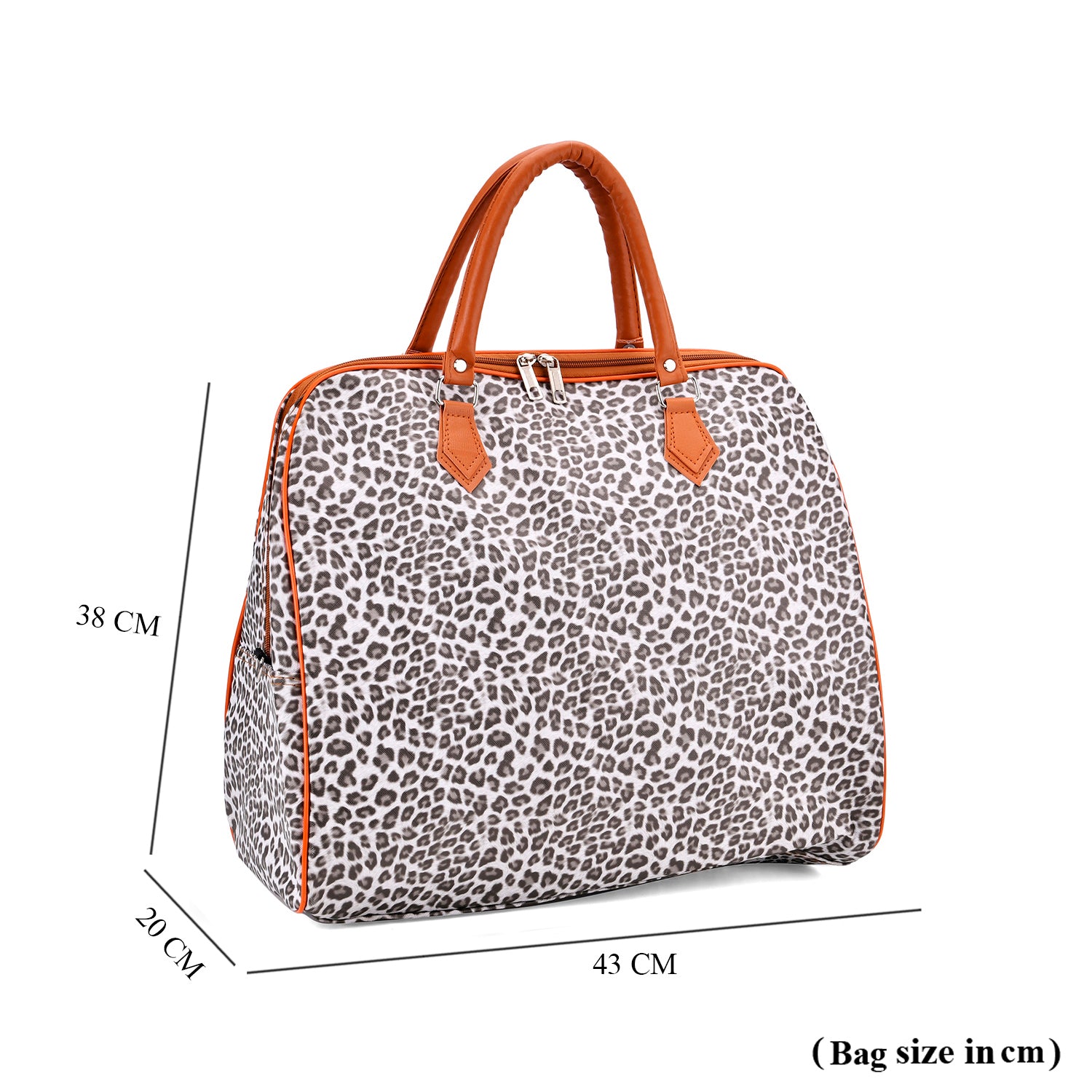 Leopard Pattern Tote Bag with Handle Drop &amp; Detachable Shoulder Strap - Grey 8205022 5