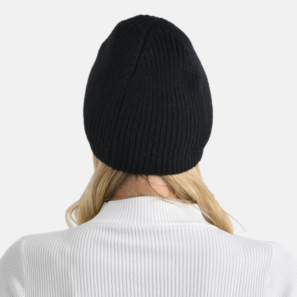 Designer Closeout Deal - Beanie Hat & Fingerless Glove Set with Colourful Button Accents - Black_8205084_3