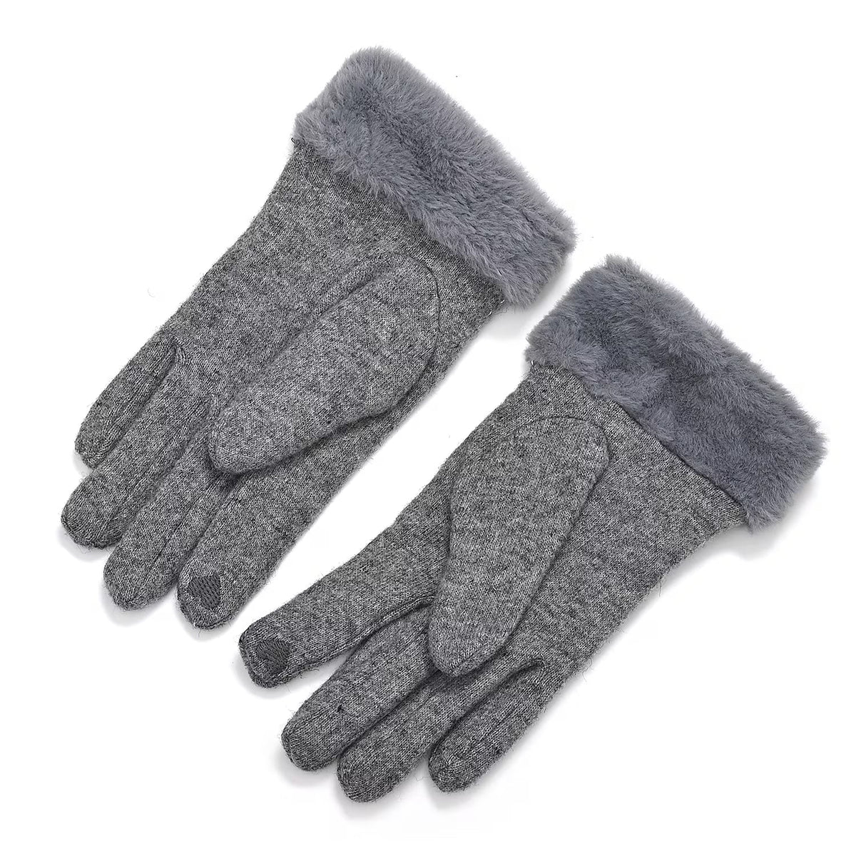 70 % Cashmere Blend Gloves with Ultra Soft Faux Fur Cuff (One Size) with Touch Screen Tech 8206515 0