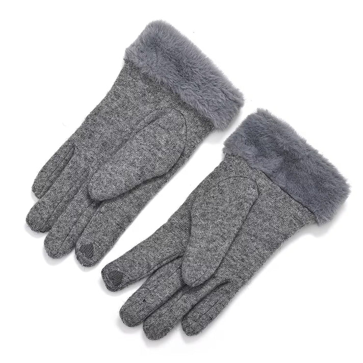 70 % Cashmere Blend Gloves with Ultra Soft Faux Fur Cuff (One Size) with Touch Screen Tech V32618996 1