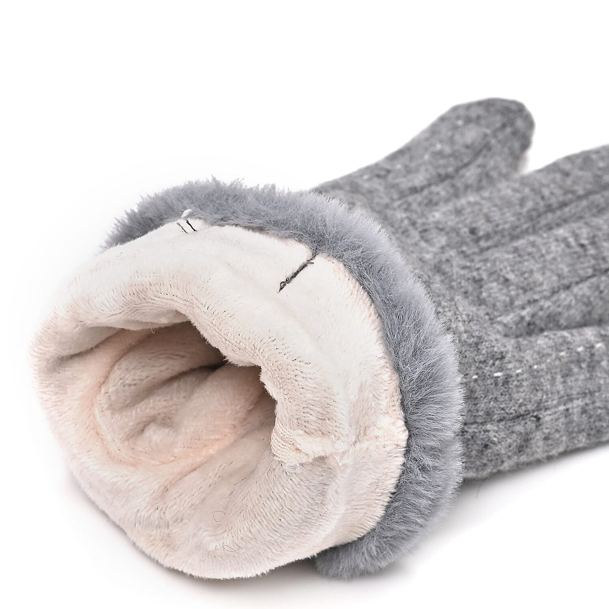 70 % Cashmere Blend Gloves with Ultra Soft Faux Fur Cuff (One Size) with Touch Screen Tech 8206515 7
