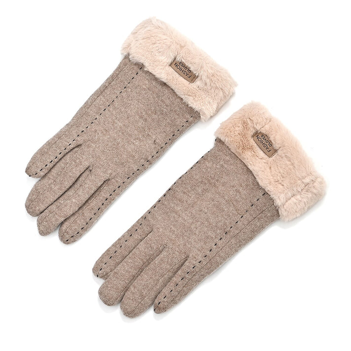 70 % Cashmere Blend Gloves with Ultra Soft Faux Fur Cuff (One Size) with Touch Screen Tech 8206516 1