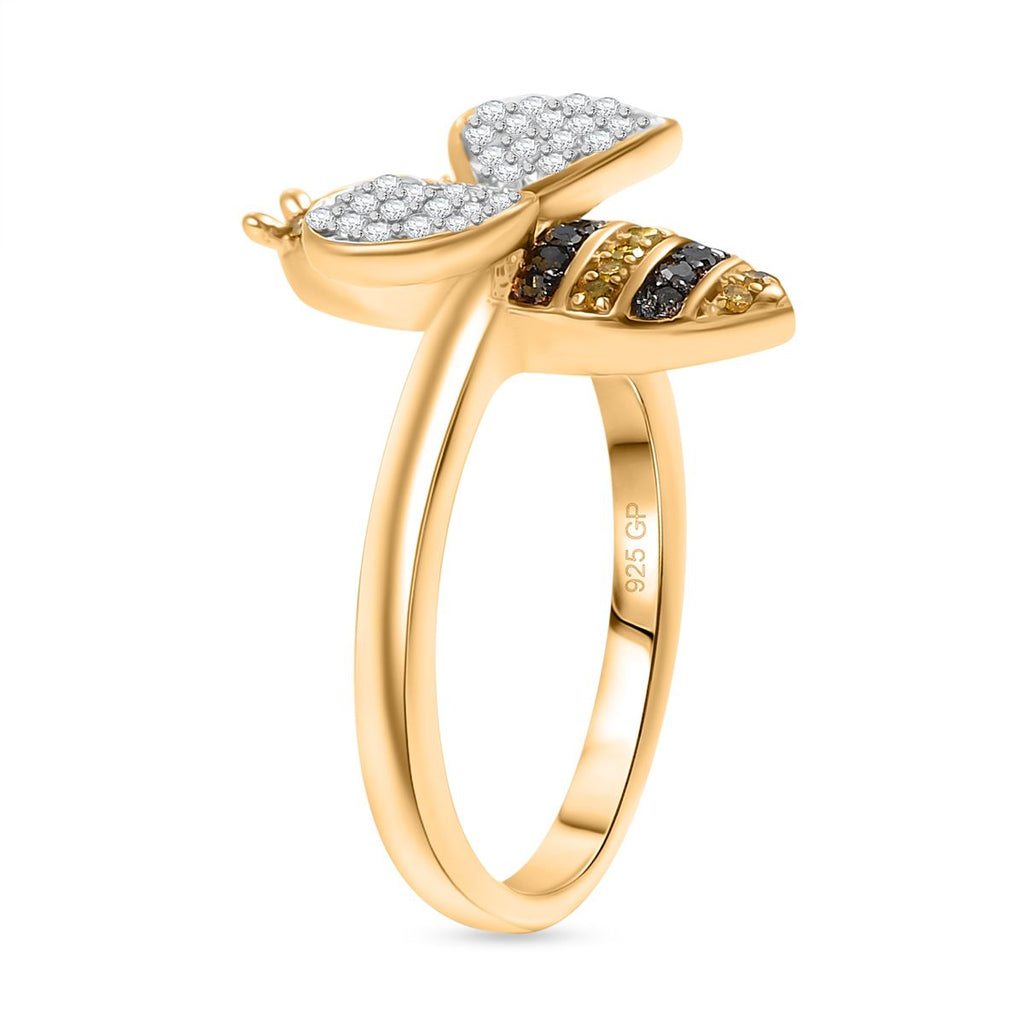 GP Italian Garden Collection - White Diamond & Multi Gemstones Ring in 18K Vermeil YEllow Gold Plated Sterling Silver 0.50 Ct._8206739_4