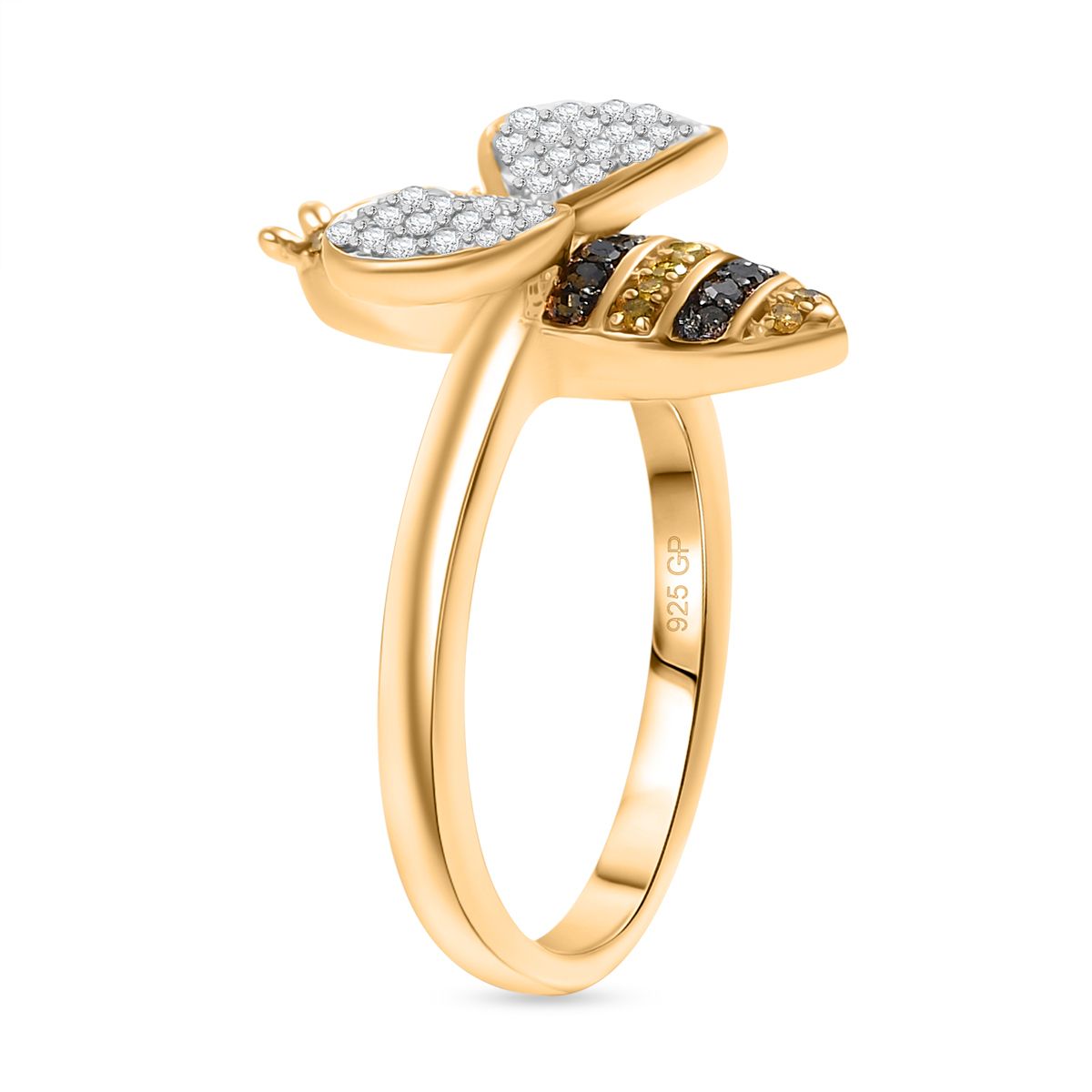 GP Italian Garden Collection - White Diamond &amp; Multi Gemstones Ring in 18K Vermeil YEllow Gold Plated Sterling Silver 0.50 Ct. 8206739 5
