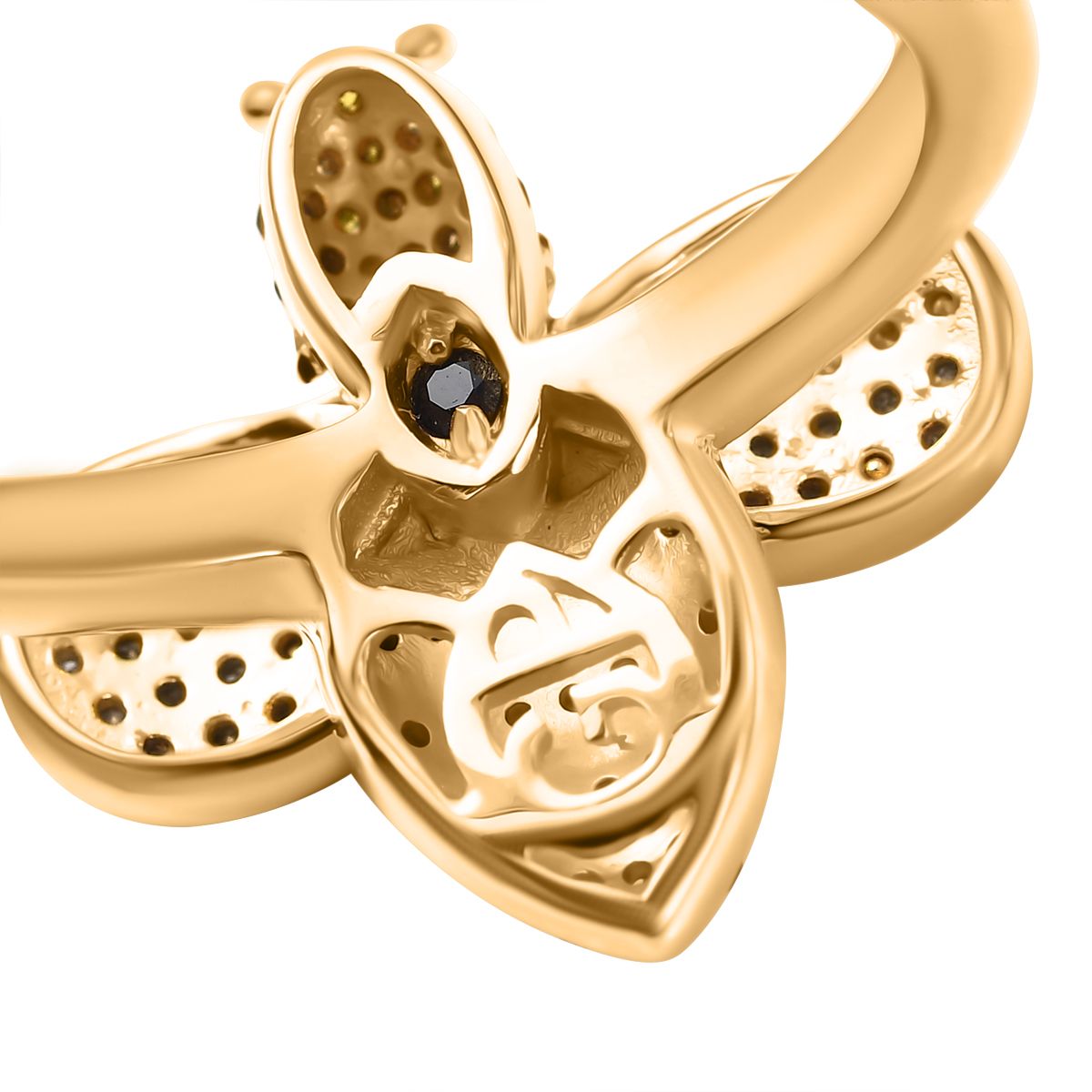 GP Italian Garden Collection - White Diamond &amp; Multi Gemstones Ring in 18K Vermeil YEllow Gold Plated Sterling Silver 0.50 Ct. 8206739 7