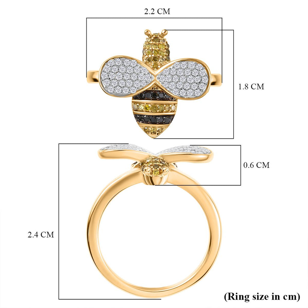 GP Italian Garden Collection - White Diamond & Multi Gemstones Ring in 18K Vermeil YEllow Gold Plated Sterling Silver 0.50 Ct._8206739_7