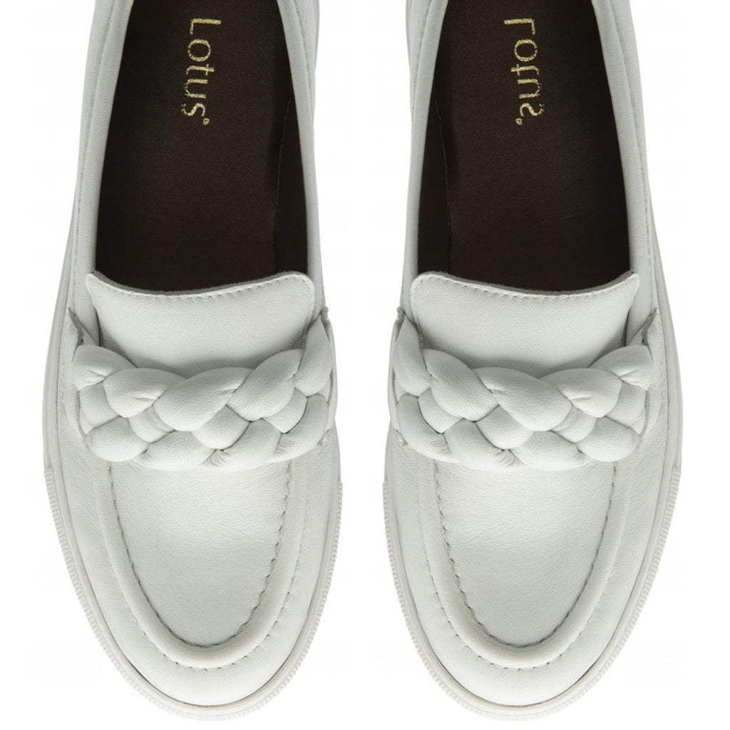 Lotus Women's Bertie Braided Detail Casual Loafers (Size 7) - White_8206952_3