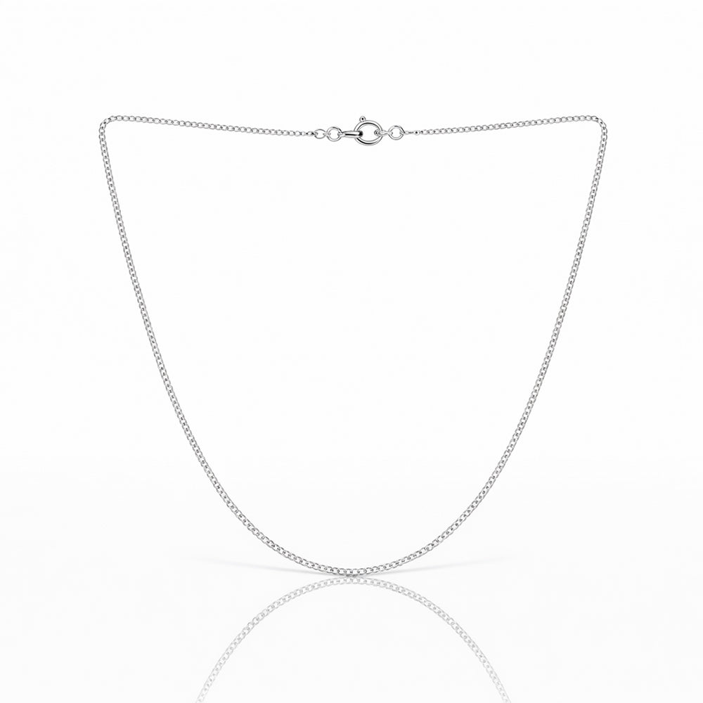 Sterling Silver 1.15MM Diamond-Cut Curb Chain with Spring Ring Clasp (Size 16) 8207320 0
