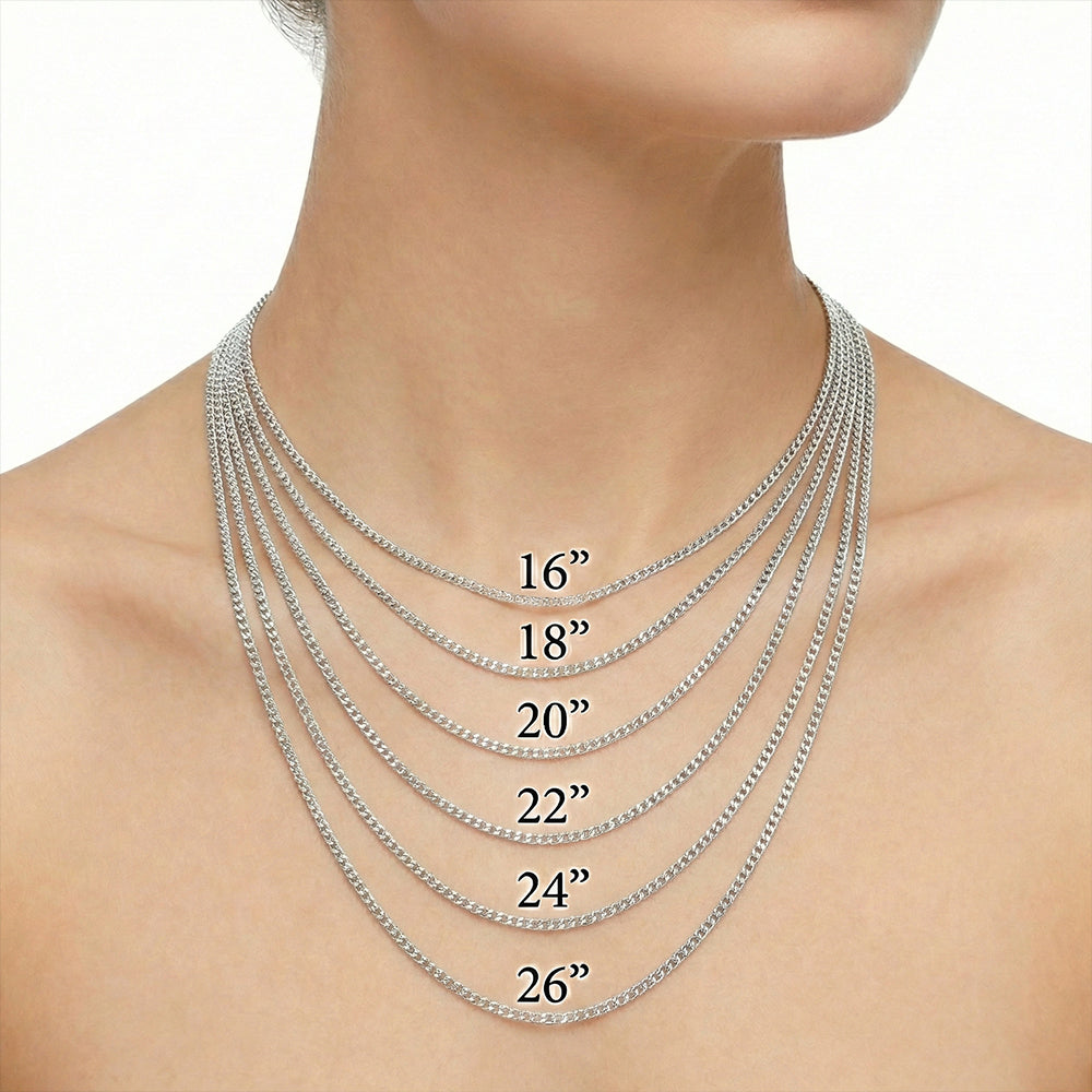 Sterling Silver 1.15MM Diamond-Cut Curb Chain with Spring Ring Clasp (Size 16) 8207320 1