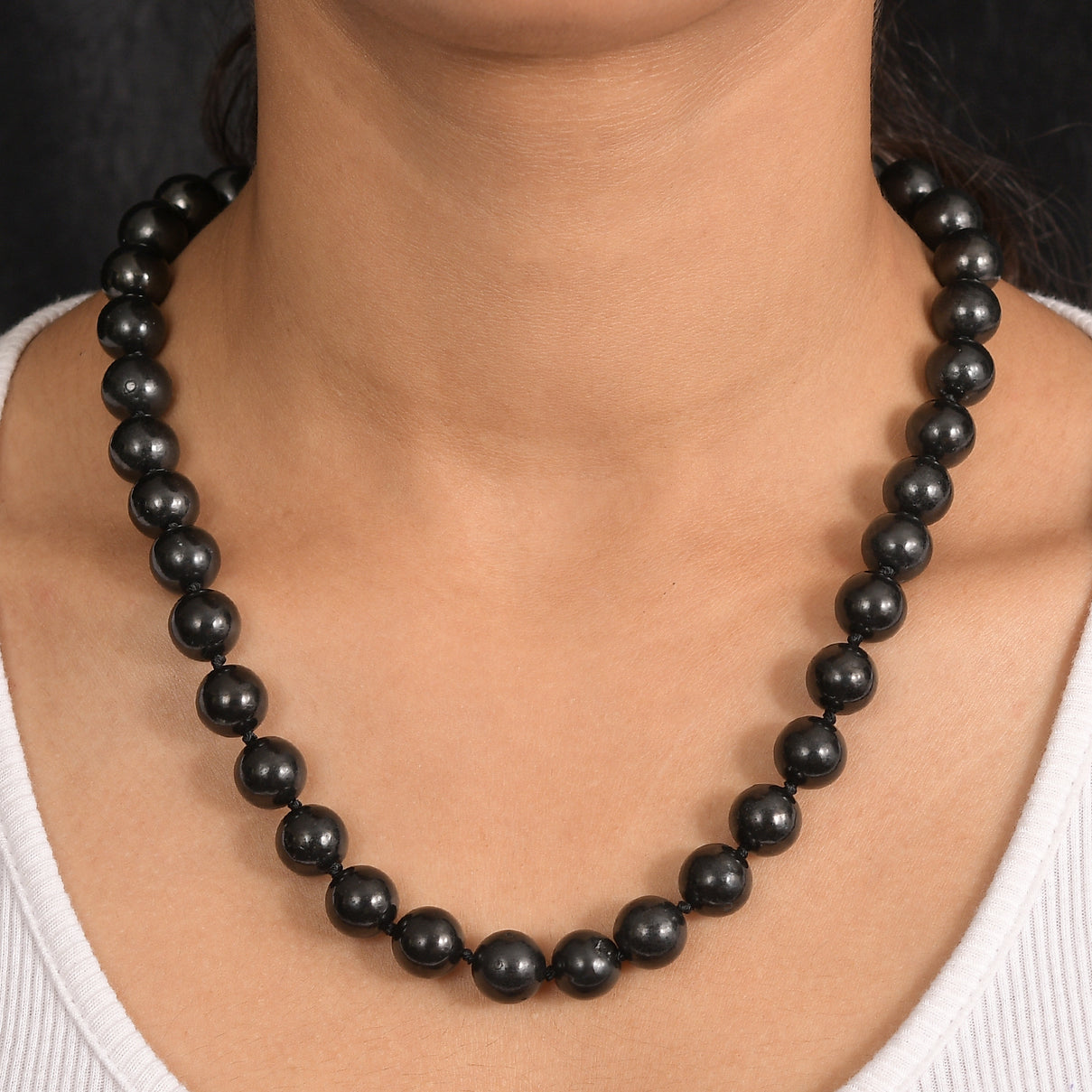 Natural Shungite Necklace (Size - 20-1 Ext) 400.00 Ct. 8207434 3