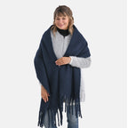 Soft Touch Large Tassle Scarf (190 x 40 cm) - Navy_8212299