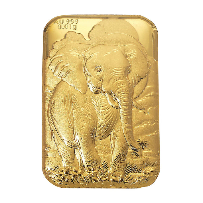 24K Yellow Gold (99.99% Purity) Elephant Embossed Collectable 8212753 1
