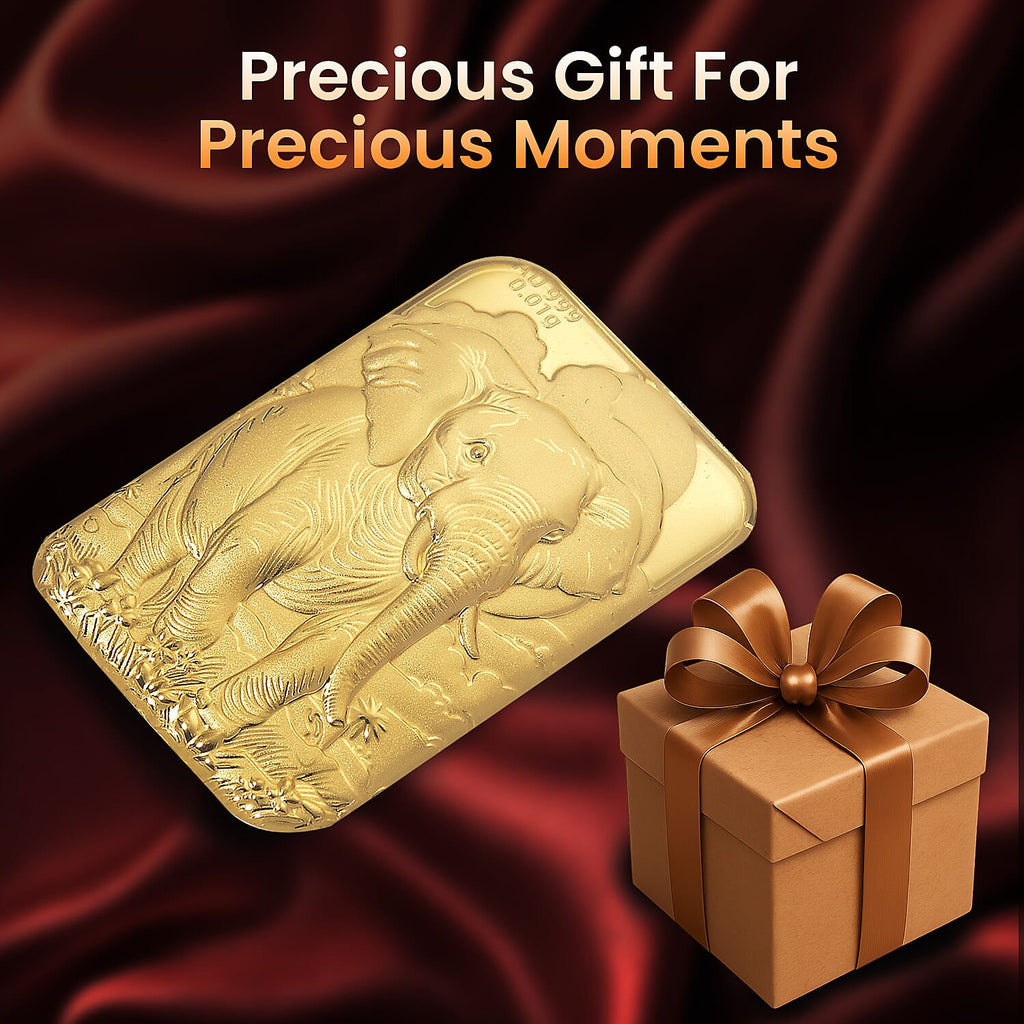 24K Yellow Gold (99.99% Purity) Elephant Embossment Foil