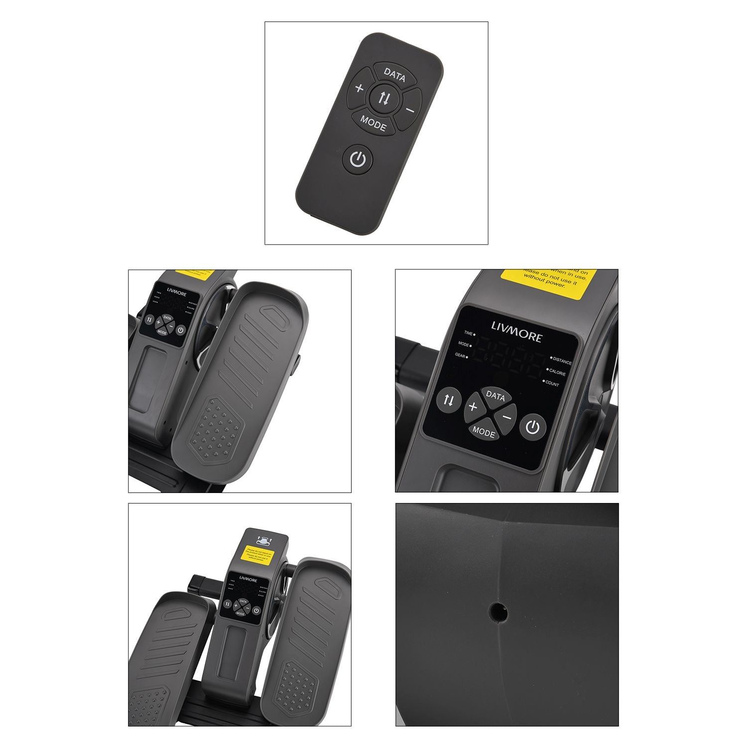 LIVMORE Motorised Pedal Stepper Exerciser with LCD Monitor, Remote Control and 3 Speed Modes 8212758 9