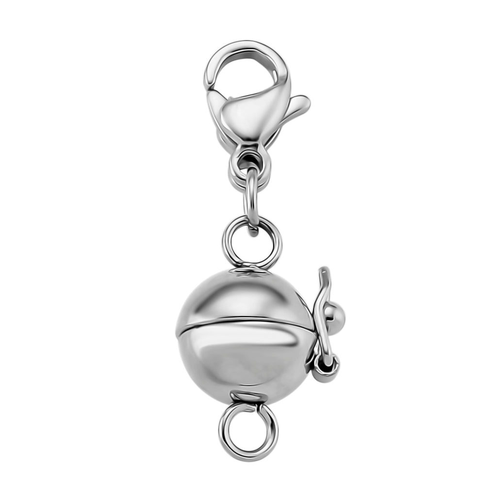Rhodium Overlay Magnetic Lock Pure White Stainless Steel_8212785